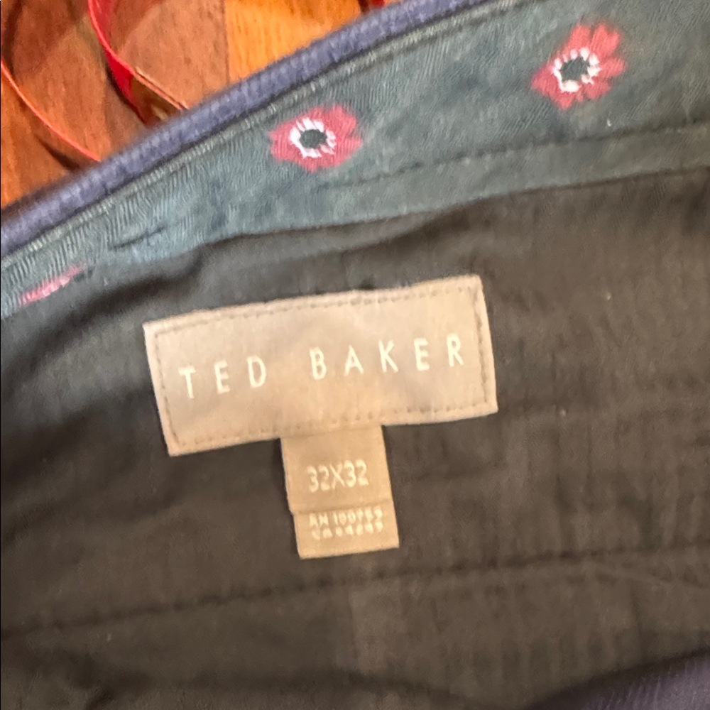 TED BAKER- Men's Navy Chino Pants -‎ Classic Straight Fit 36W x 31 - Picture 11 of 12